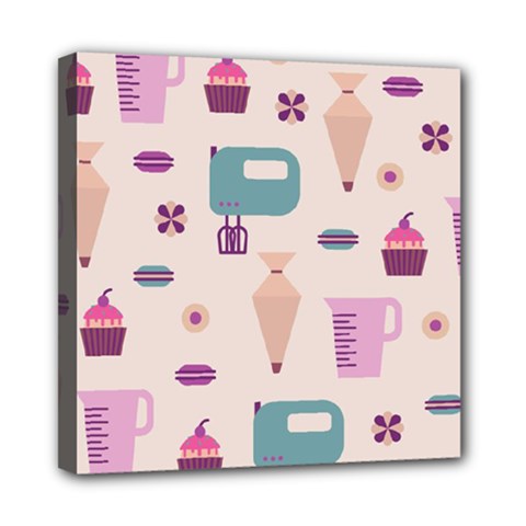 Seamless Bakery Vector Pattern Mini Canvas 8  X 8  (stretched) by Vaneshart