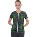 Neon Fruit Seamless Pattern Short Sleeve Zip Up Jacket View1