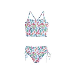 Colorful Triangle Vector Pattern Girls  Tankini Swimsuit by Vaneshart