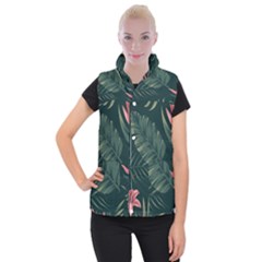 Tropical Flowers Pattern Tekstura Fon Background Pattern Women s Button Up Vest by Vaneshart