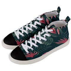 Tropical Flowers Pattern Tekstura Fon Background Pattern Men s Mid-top Canvas Sneakers by Vaneshart