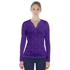 Iris Retrowheel V-neck Long Sleeve Top by Vaneshart