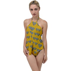 Butterfly Cartoons In Hearts Go With The Flow One Piece Swimsuit by pepitasart