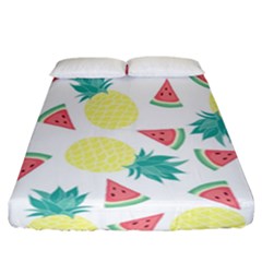 Vector Seamless Pattern With Pineapples Fitted Sheet (california King Size) by Vaneshart