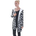 Graphic Design Decoration Abstract Seamless Pattern Longline Hooded Cardigan View1