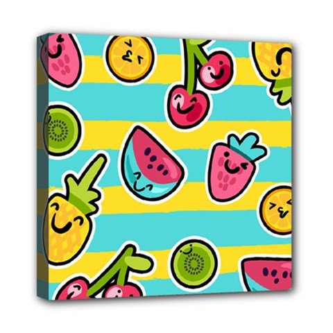 Summer Fruits Patterns Mini Canvas 8  X 8  (stretched) by Vaneshart