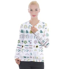 Cute Flowers Plants Big Collection Casual Zip Up Jacket by Vaneshart