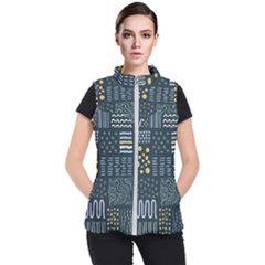 Mixed Background Patterns Women s Puffer Vest by Vaneshart