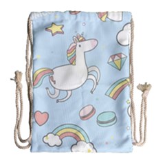 Unicorn Seamless Pattern Background Vector Drawstring Bag (large) by Sobalvarro