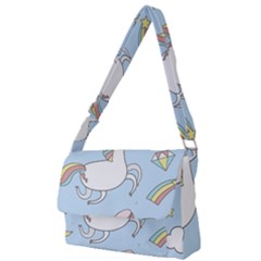 Unicorn Seamless Pattern Background Vector Full Print Messenger Bag by Sobalvarro