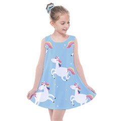 Unicorn Seamless Pattern Background Vector (2) Kids  Summer Dress by Sobalvarro