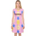 Pop Art Pineapple Seamless Pattern Vector Capsleeve Midi Dress View1