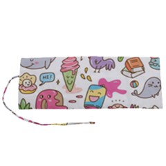 Set Kawaii Doodles Roll Up Canvas Pencil Holder (s) by Vaneshart