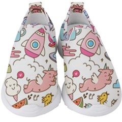 Set Kawaii Doodles Kids  Slip On Sneakers by Vaneshart