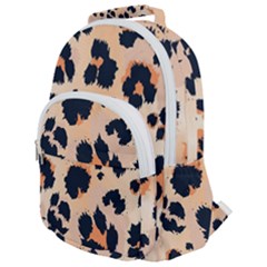 Leopard Pattern Funny Drawing Seamless Pattern Rounded Multi Pocket Backpack by Vaneshart