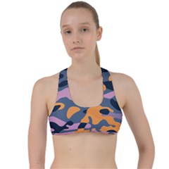 Camouflage Background Textile Uniform Seamless Pattern Criss Cross Racerback Sports Bra by Vaneshart