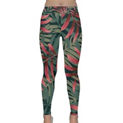 Trending Abstract Seamless Pattern With Colorful Tropical Leaves Plants Green Classic Yoga Leggings by Vaneshart