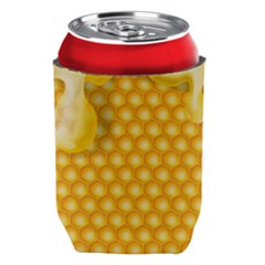 Abstract Honeycomb Background With Realistic Transparent Honey Drop Can Holder by Vaneshart