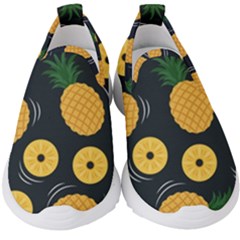 Seamless Pattern Pineapple Pattern Kids  Slip On Sneakers by Vaneshart