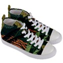 Abstract Seamless Pattern With Tropical Leaves Women s Mid-Top Canvas Sneakers View3