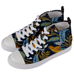 Birds Nature Design Women s Mid-top Canvas Sneakers by Vaneshart