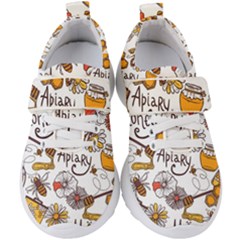 Honey Seamless Pattern Kids  Velcro Strap Shoes by Vaneshart