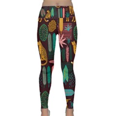 Vector Seamless Pattern With Leopards Lightweight Velour Classic Yoga Leggings by Vaneshart