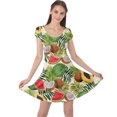 Tropical Pattern Background Cap Sleeve Dress by Vaneshart