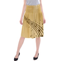 Background Music Nuts Sheet Midi Beach Skirt by Mariart