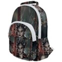 Awesome Fantasy Women With Helmet Rounded Multi Pocket Backpack View1