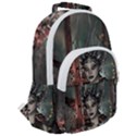 Awesome Fantasy Women With Helmet Rounded Multi Pocket Backpack View2