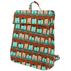 Bluegreen Pumpkins Flap Top Backpack by bloomingvinedesign