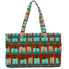 Bluegreen Pumpkins Canvas Work Bag by bloomingvinedesign