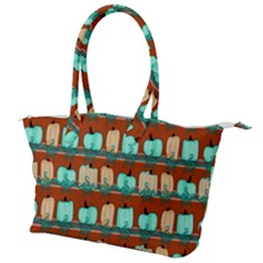 Bluegreen Pumpkins Canvas Shoulder Bag by bloomingvinedesign