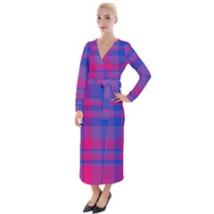 Bisexual Plaid Velvet Maxi Wrap Dress by NanaLeonti