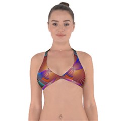 Lines Rays Background Light Rainbow Halter Neck Bikini Top by Bajindul