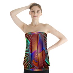 Lines Rays Background Light Rainbow Strapless Top by Bajindul