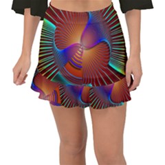 Lines Rays Background Light Rainbow Fishtail Mini Chiffon Skirt by Bajindul