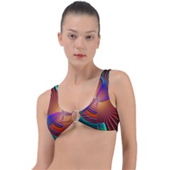 Lines Rays Background Light Rainbow Ring Detail Bikini Top by Bajindul