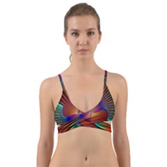 Lines Rays Background Light Rainbow Wrap Around Bikini Top by Bajindul