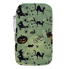 Funny Halloween Pattern With Witch, Cat And Pumpkin Waist Pouch (small) by FantasyWorld7