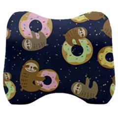 Cute Sloth With Sweet Doughnuts Velour Head Support Cushion by Sobalvarro