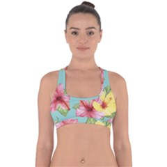 Hibiscus Cross Back Hipster Bikini Top  by Sobalvarro