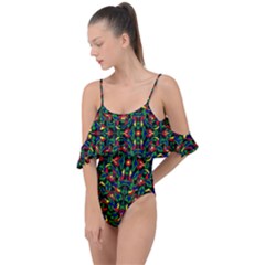 Abstract 45 Drape Piece Swimsuit by ArtworkByPatrick