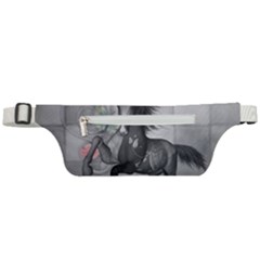 Wonderful Black And White Horse Active Waist Bag by FantasyWorld7
