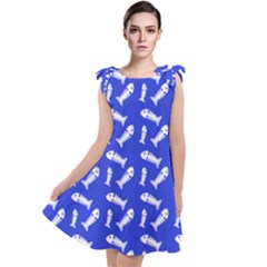 Fish Royal Blue Tie Up Tunic Dress by snowwhitegirl