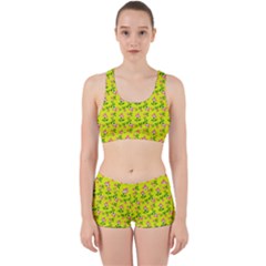 Carnation Pattern Yellow Work It Out Gym Set by snowwhitegirl