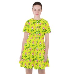 Carnation Pattern Yellow Sailor Dress by snowwhitegirl