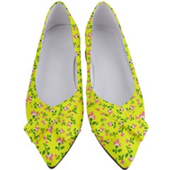 Carnation Pattern Yellow Women s Bow Heels by snowwhitegirl