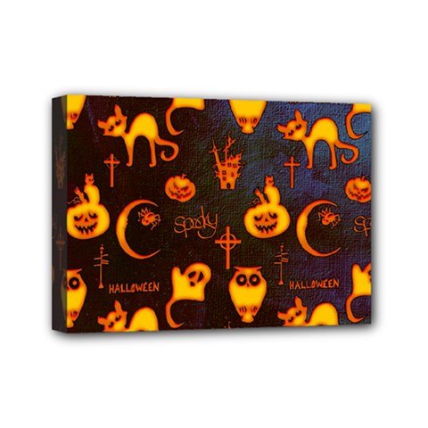 Funny Halloween Design Mini Canvas 7  X 5  (stretched) by FantasyWorld7